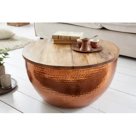 Table basse cuivré avec rangement