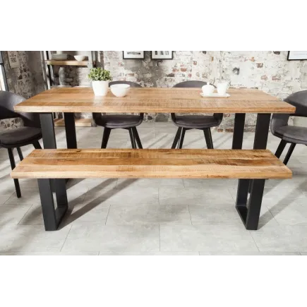 Banquette design 170cm en Fer, Bois de Mangue 2