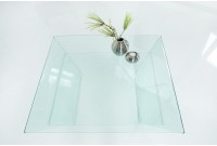 Table basse contemporaine en verre 70cm  avec étagère transparente Table basse contemporaine en verre 70cm  avec étagère transparente