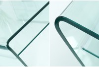 Table basse contemporaine en verre 70cm  avec étagère transparente Table basse contemporaine en verre 70cm  avec étagère transparente