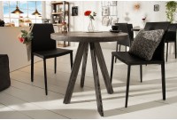 Table à manger haute de style industriel coloris gris en bois massif et métal Table à manger haute de style industriel coloris gris en bois massif et métal