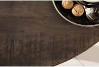 Table à manger haute de style industriel coloris gris en bois massif et métal Table à manger haute de style industriel coloris gris en bois massif et métal