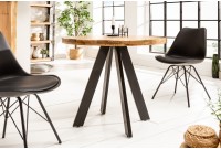Table à manger haute de style industriel coloris naturel en bois massif et métal Table à manger haute de style industriel coloris naturel en bois massif et métal