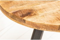 Table à manger haute de style industriel coloris naturel en bois massif et métal Table à manger haute de style industriel coloris naturel en bois massif et métal