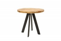 Table à manger haute de style industriel coloris naturel en bois massif et métal Table à manger haute de style industriel coloris naturel en bois massif et métal