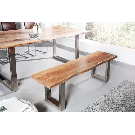 Banc 160 cm design industriel alliant bois et métal 2