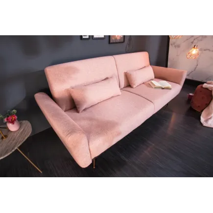 Canapé-lit convertible de 208cm coloris vieux rose 2