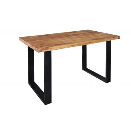 Table à manger de120cm en bois massif coloris naturel