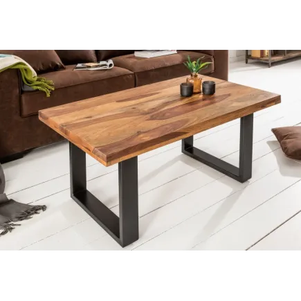 Table basse en bois massif de 100cm coloris naturel