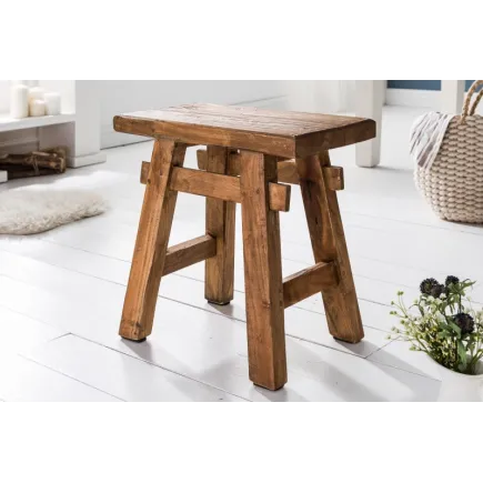 Tabouret design de 40 cm en bois massif naturel