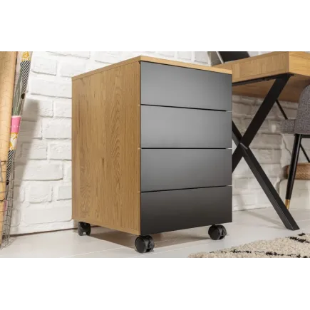 Caisson de bureau à 4 tiroirs coloris noir