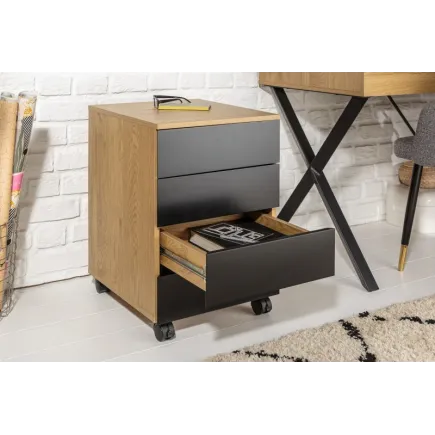 Caisson de bureau à 4 tiroirs coloris noir 2